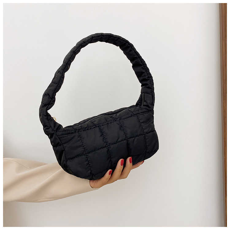 CMM New Autumn and Winter Down Jacket Womens Bag Fashion Candy Color Single Shoulder Armpit Bag Tide Wrinkled Cloud Portable Womens Bag