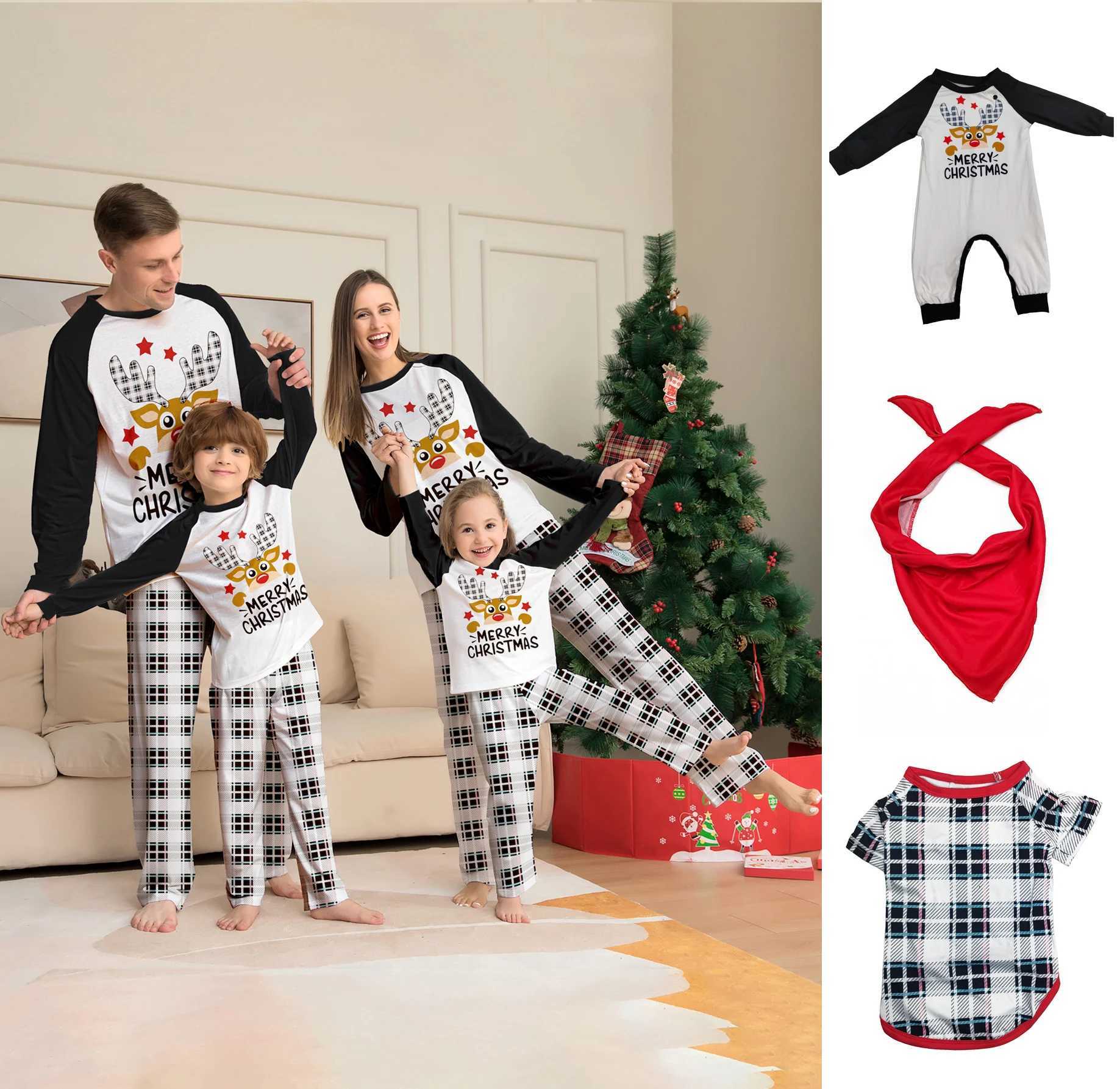 New Winter 2024 Christmas Family Pajama Set Mom Dad Child Baby Match Set Elk Printed Casual Soft Pajama Christmas Appearance Pajama W241008