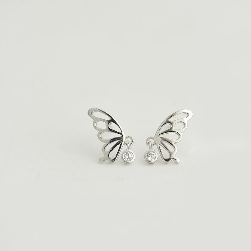 Sier Needle , Fresh Elegant, Simple, Sweet and Fashionable, Water Dia Mini Earnail for Women