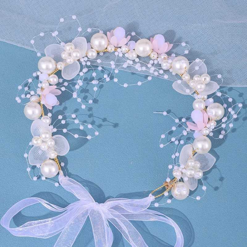 Pearl flower headbands hairbands womens parties Pageant bridal wedding hair accessories jewelry vine headbands gifts W241007