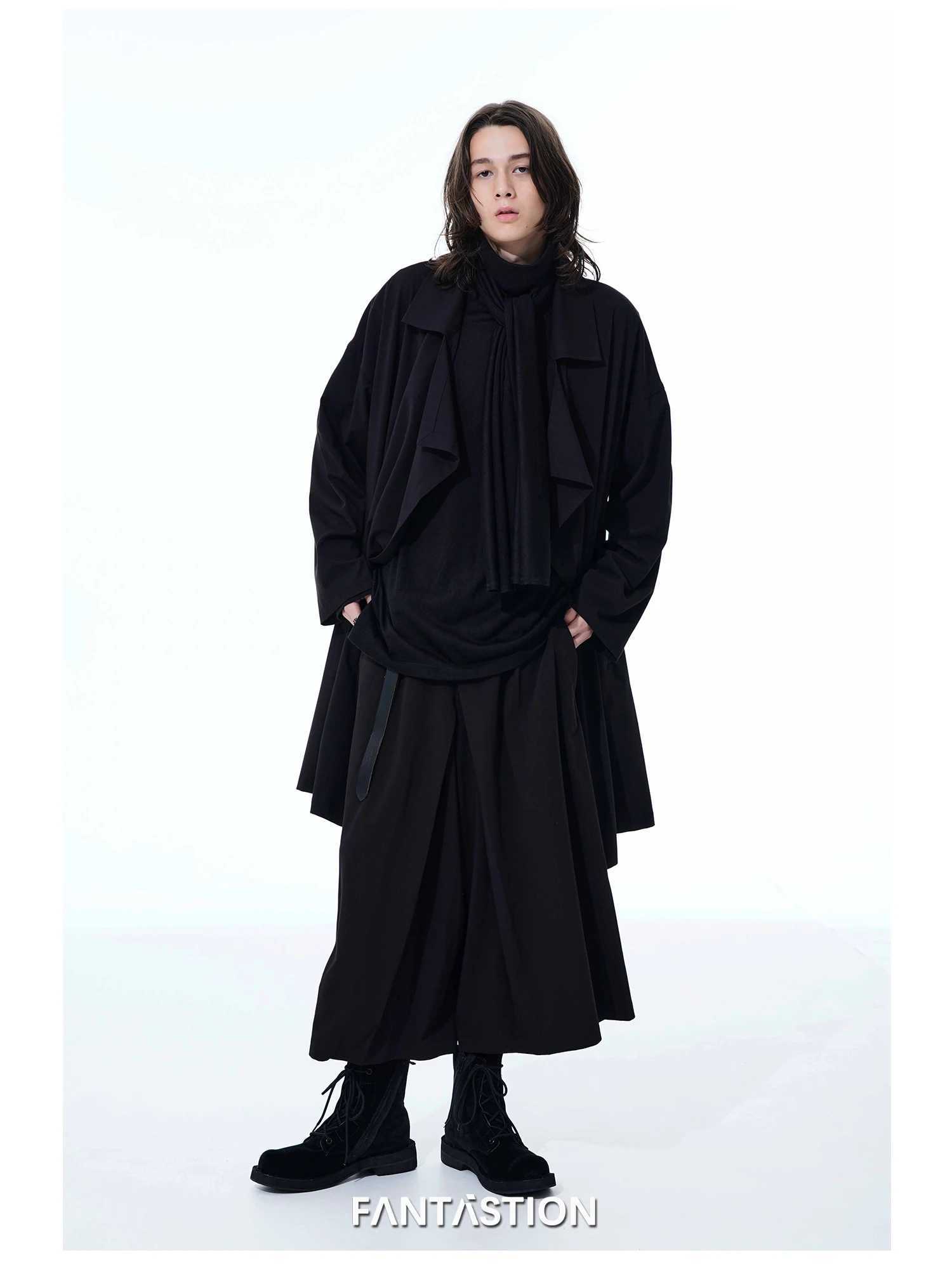 FANTASTION large windproof jacket Dongdaemun South Korea high-quality clothing mens windbreaker mens windbreaker long windbreaker mens windbreaker W24