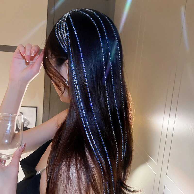 New all water drill strap suitable for womens hair long tassel crystal headband hair accessories wedding accessories hair jewelry W241007