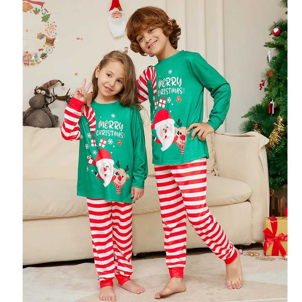 Santa Claus Father Son Mom Daughter Matching Pajama Set Santa Claus Red Striped Long Sleeve Pajama Baby jumpsuit Family Appearance W241008