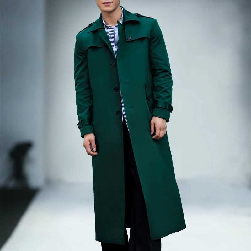 Autumn and Winter Mens Trench Coat Long Sleeve Daily Smart Leisure British Style Luxury Coat Korean Mens Birthday Gift Coat W241007