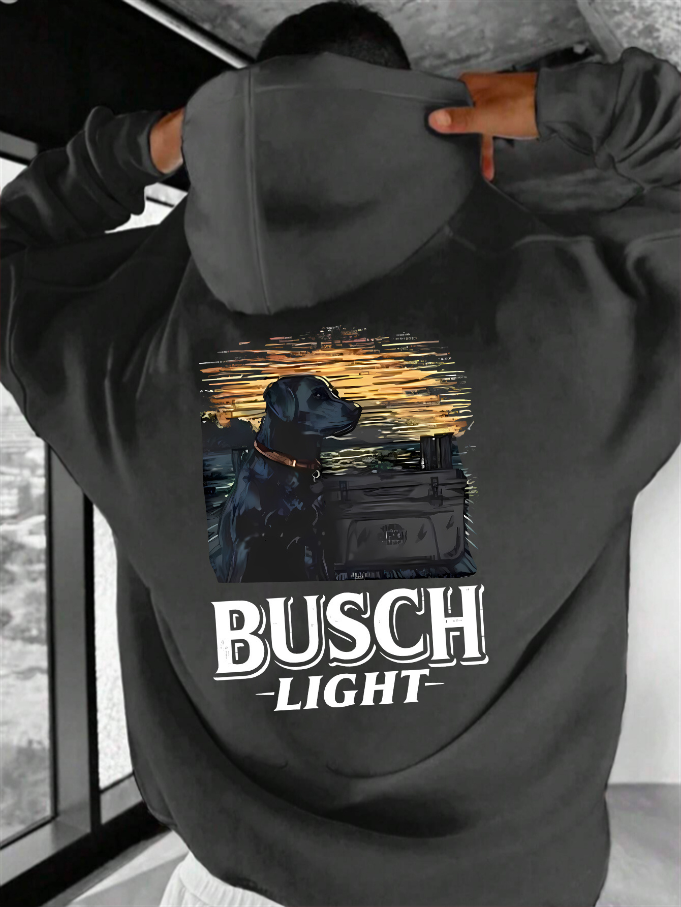 Busch-Light'm Old and Wise-Is Because God Toreted When I Were Young and Stupid' Printing, Men's Casual and Comfortable Hoodie, Fashion 
