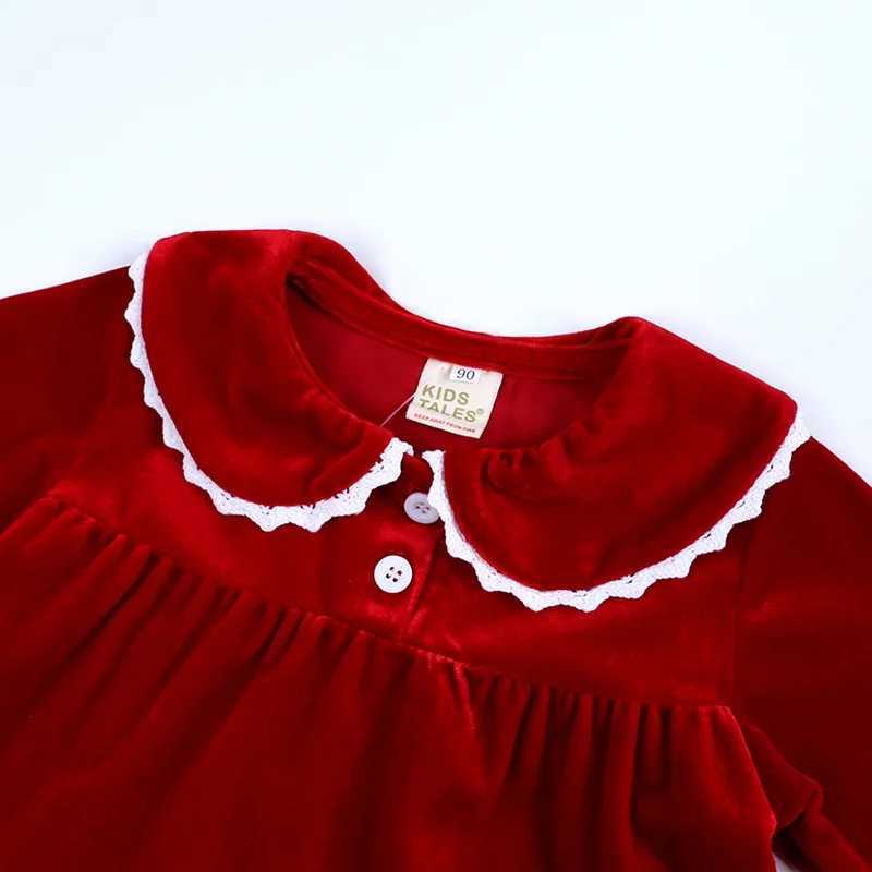 2024 Girl and Boy Dress Christmas Dress Solid Velvet Family Match Childrens Clothing Childrens Lounge Christmas Pajamas First Gift W241008