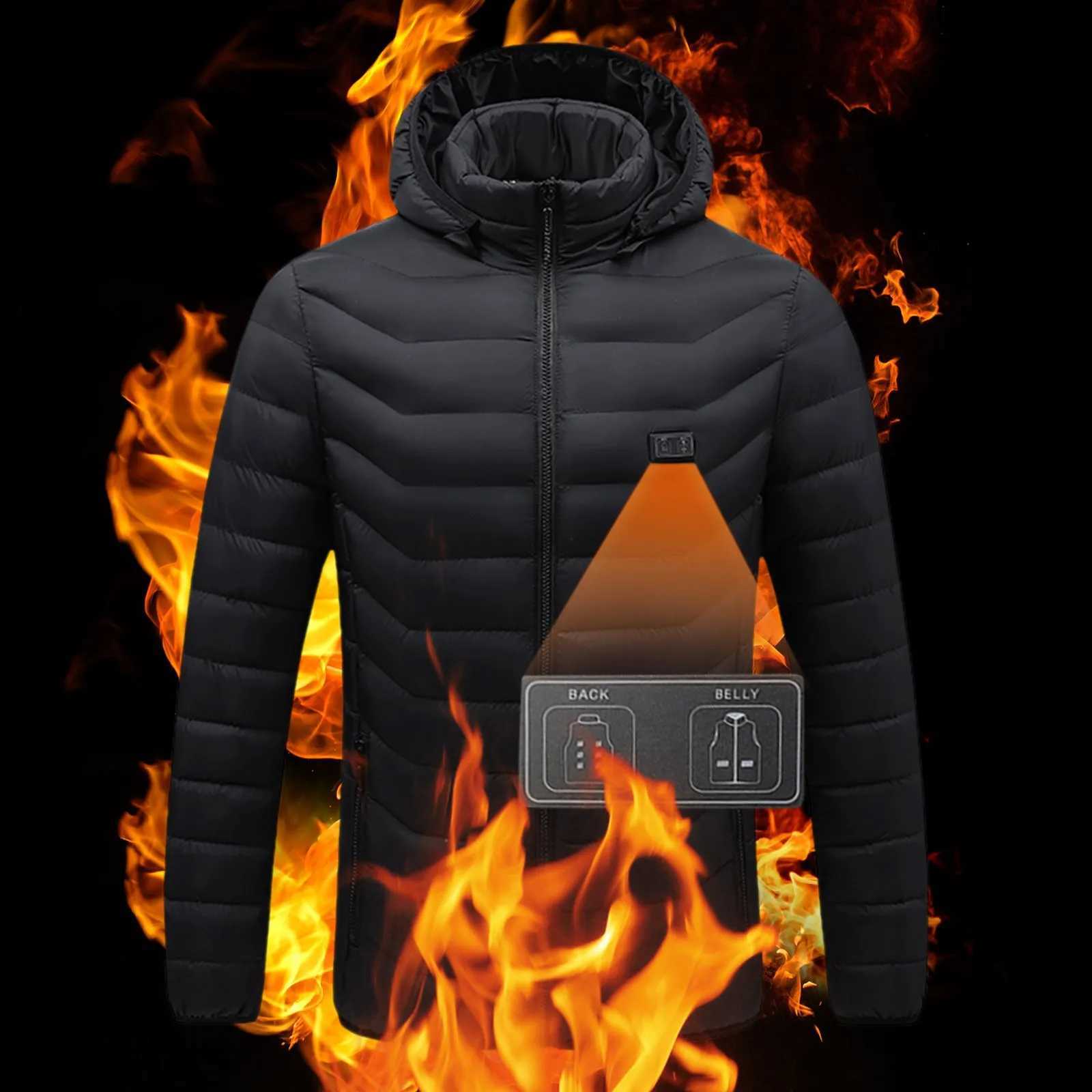 Fashion Men Winter Parka Windproof Streetwear Snow Wear Vintage Thick Padded Heated Warm Jacket Coat Male OutwearXJ241008
