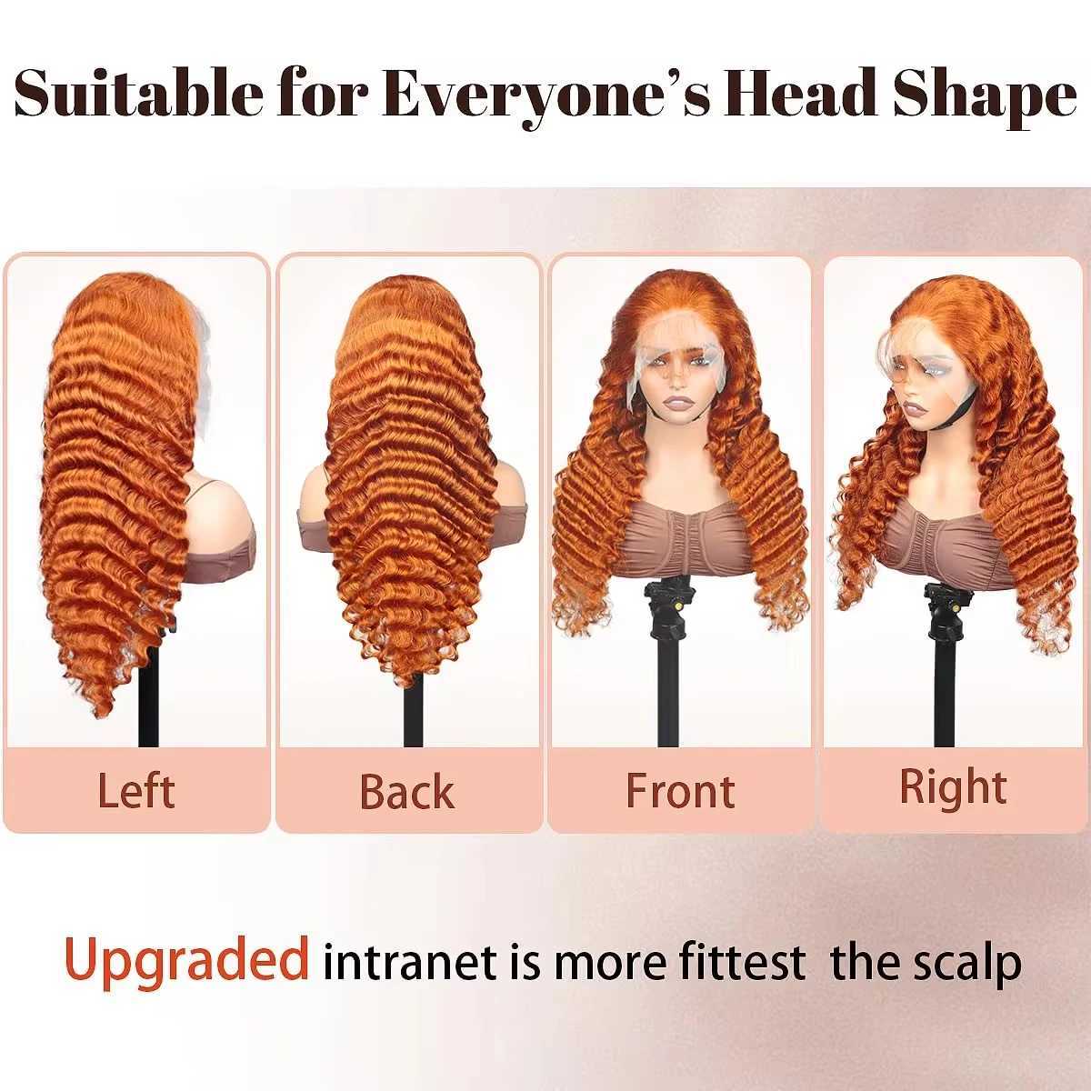 Ginger Hd Lace Wig 13x6 Human Hair Wigs 30 36 Inch 13x4 Deep Wave Frontal Wig Brazilian Orange Curly Human Hair Wigs For WomenXJ241008