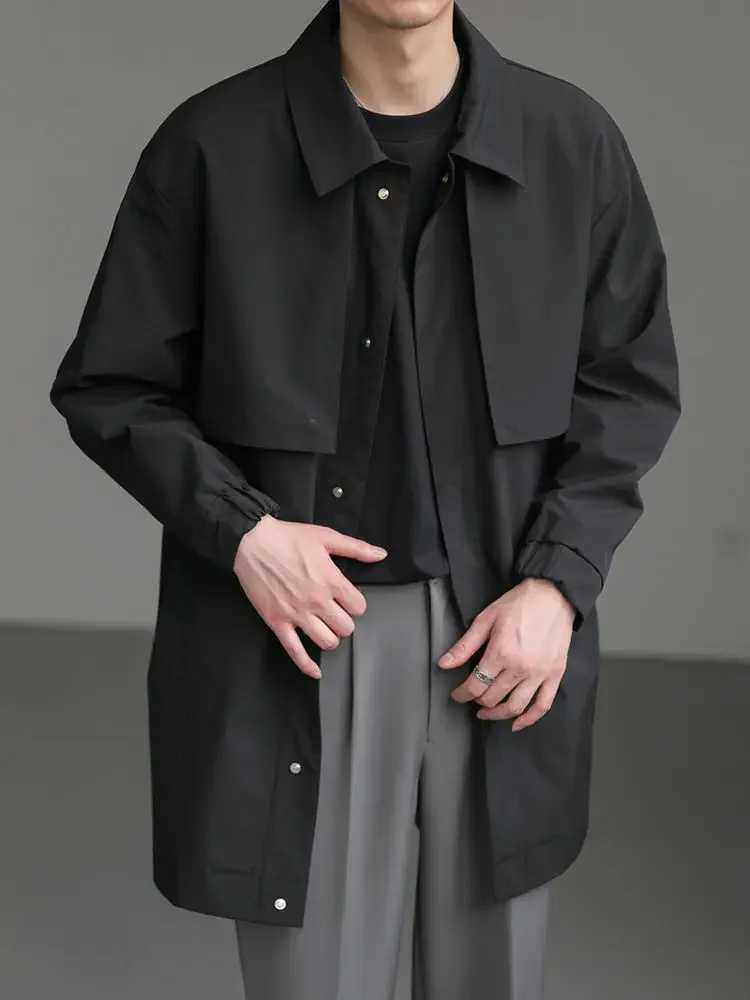 Spring and summer windproof mens mid length jacket fashionable breathable and windproof trend A107 W241007