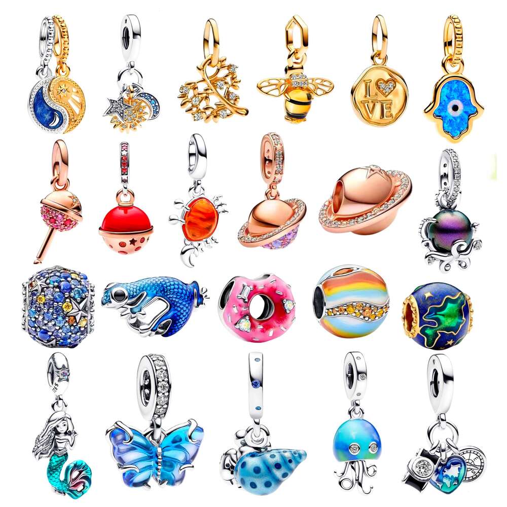 925 Silver Cosmic Planet Series Charm Butterfly Bead Octopus conch Pendant Fit Original Bracelet Women Jewelry DIY Gift Making For Women