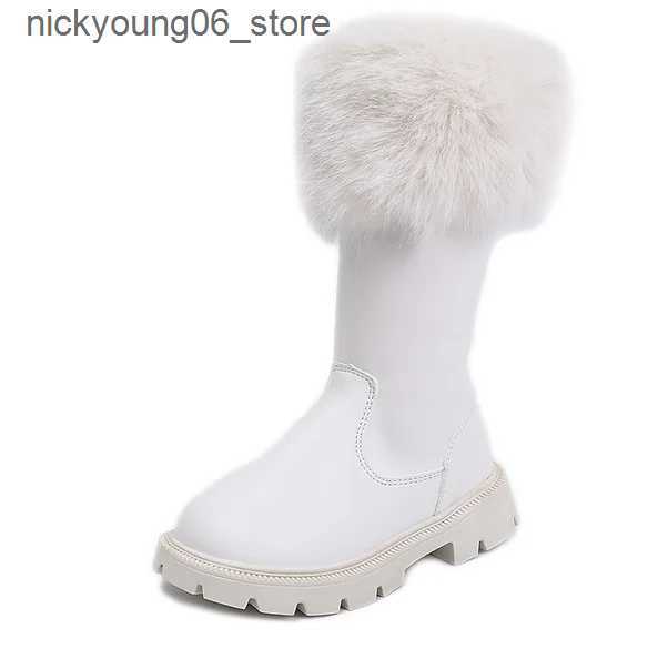 Boots Teenager Girls Snow Boots Thick Warm Faux Fur Fashion Shoes Platform Waterproof Long Boots For Girls Calf Length Casual Boots L240910