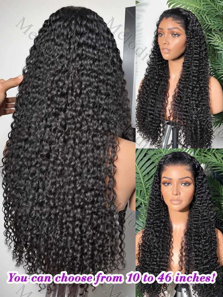 Melodie 40 46 Inch 13x6 HD Frontal Wig Raw Human Hair Loose Deep Wave 200 Density Water Curly Wigs 13x4 Lace Front For WomenXJ241008
