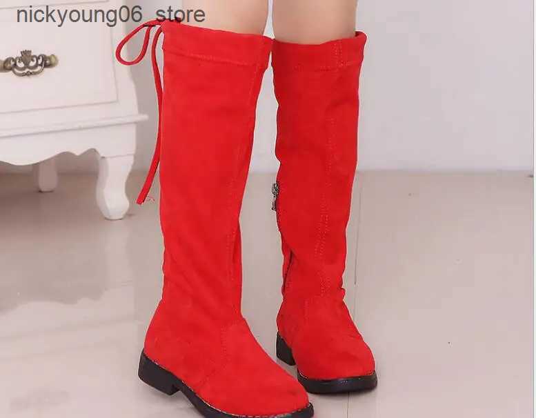 Boots New childrens boots Girls Knee-high Boots Princess Edition Childrens Tall Boots Children High Kids Shoes Bota Kids L240910
