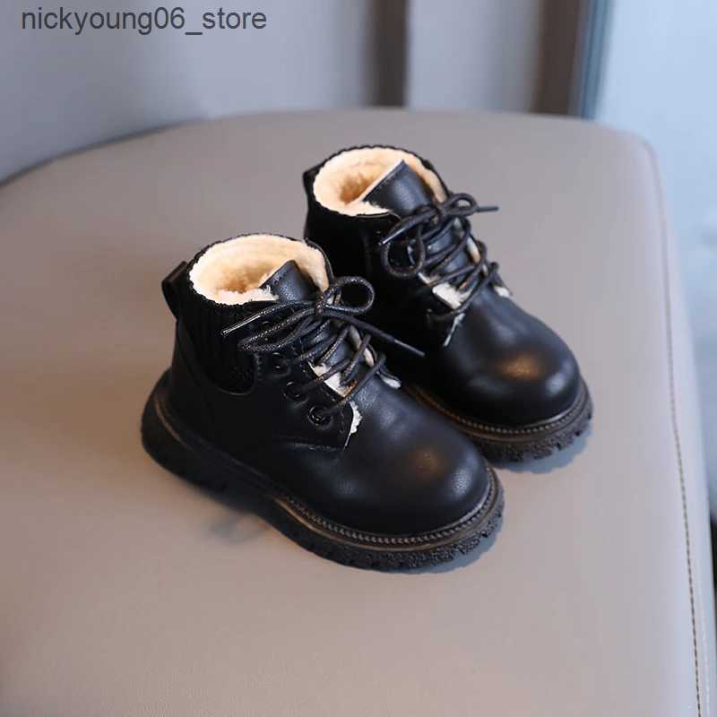 Boots Autumn and WinterToddlers Girls Shoes Kids Warm Plush Thick Cotton Boys and Girls Snow Boots Little Children Fashion Short Boots L240910