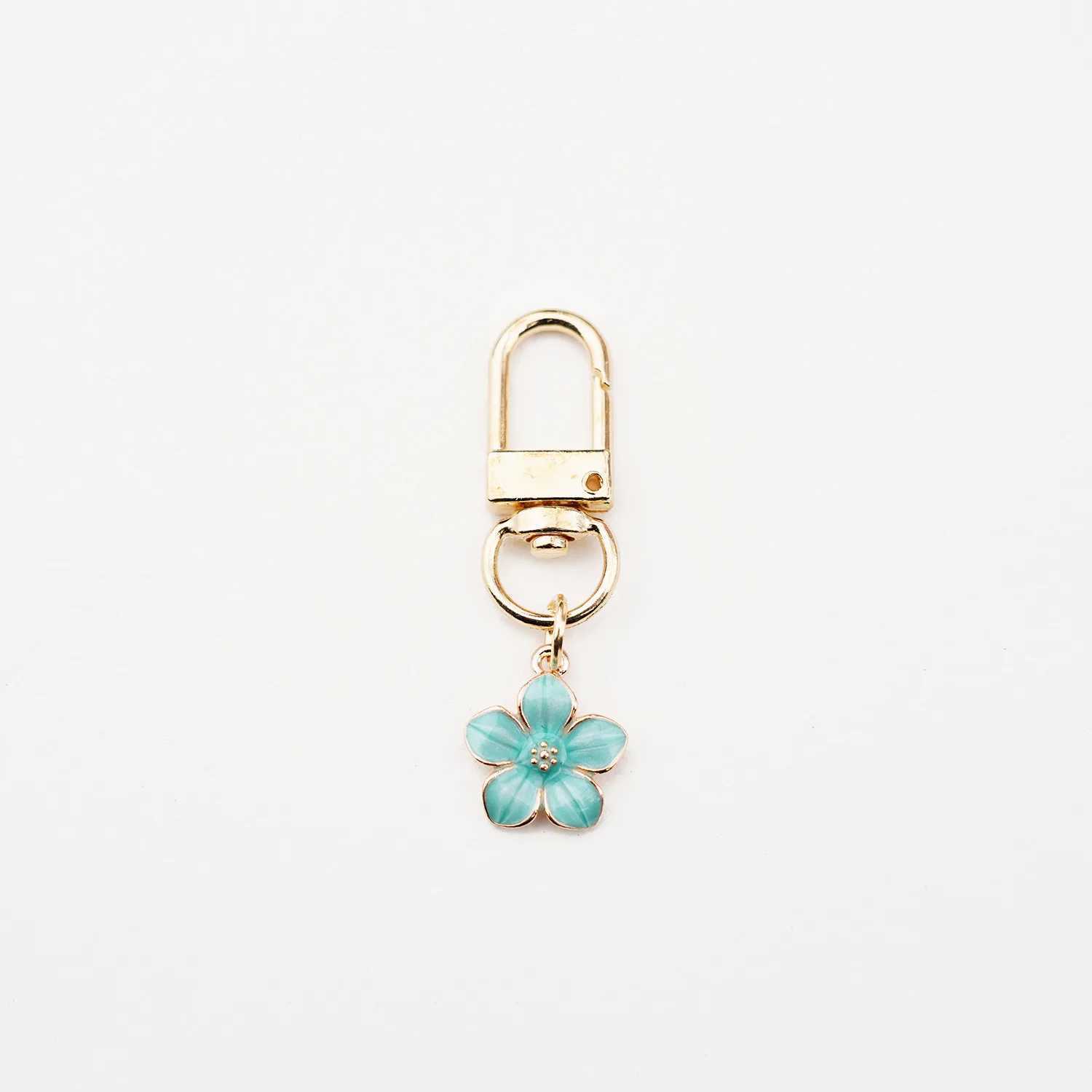 Cute Sakura Flower Keychain Charm Enamel Purple Green Pink White Black Women Bag Key Ring Charms DIY AccessoriesX241008
