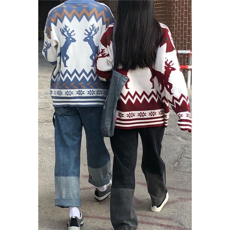 2024 designer's autumn and winter new men's and women's Christmas couple sweater Korean version slim fit fashionable knitted sweater su