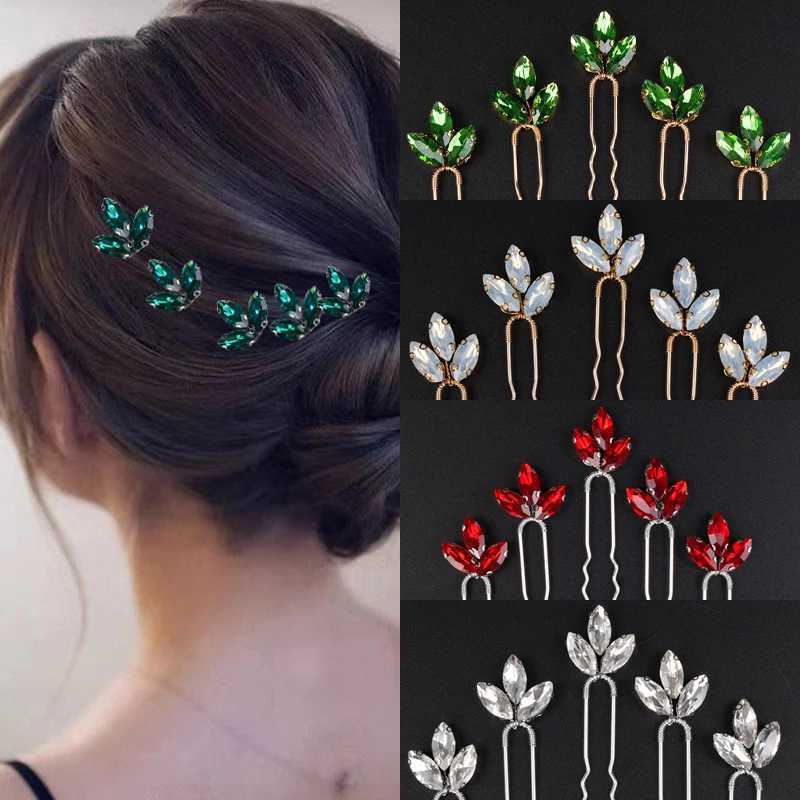 5 Rhinestone Small Simple Bridal Hair Clips Silver Bridal Hair Accessories for Women and Girls Wedding Hair W241007
