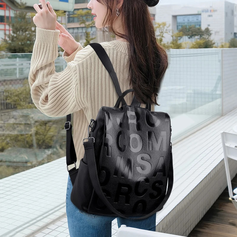 Womens Backpack High Quality Soft Leather School Girls Large Capacity Anti theft Travel Sac 241008