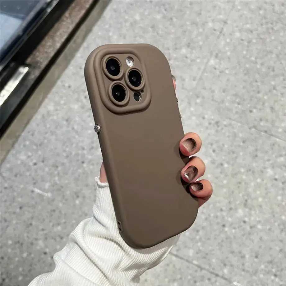 Luxury Case Candy Color soft silicone phone case suitable for iPhone 16 Pro Max 15 14 13 12 11 Plus X XS XR shock-absorbing bumper lens protective cov