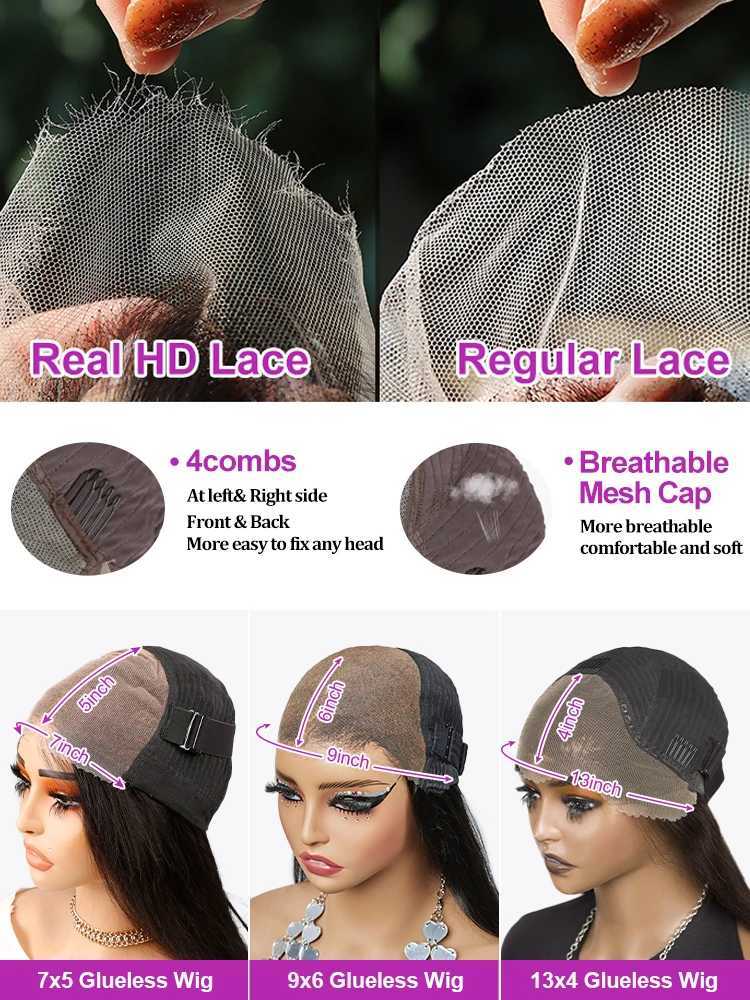 40Inch Deep Wave 13x4 HD Lace Frontal Wig 9x6 Glueless Wig Human Hair Ready to Wear Curly Lace Front Wig Preplucked 250% DensityXJ241008