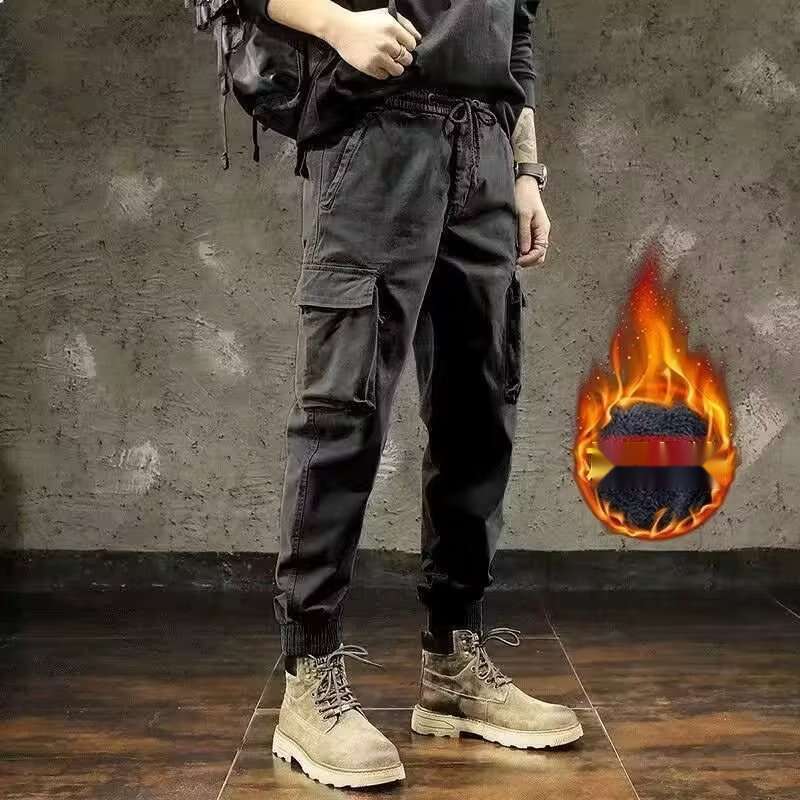 Wear Resistant Work Pants, Men's Army Green Work Pants, Autumn And Winter Trendy Brand Loose Oversized Casual Pants, Multi Pocket Ankle Binding P