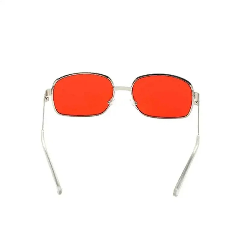 Red Fashion Square Circle Sunglasses for Men and Women Alloy Frame Glasses for Beach Tourism 241007