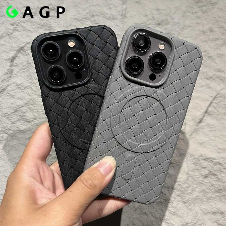 Cellphone Case 16promax case woven pattern soft iPhone 16 15 14 12 13 16 Pro Max 11 16Plus magnetic wireless charging cover G241008