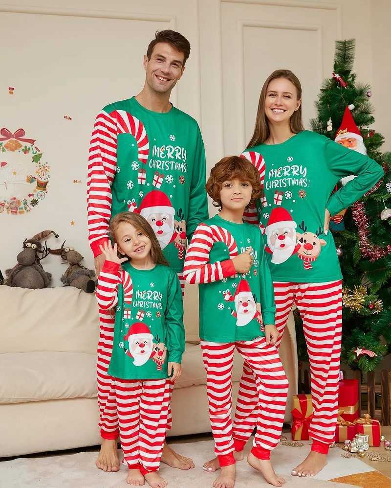 2025 Christmas Family Matching Pajamas Adult Children Baby Clothing Top+Pants 2PCS Christmas Pajamas Dog Clothing W241008