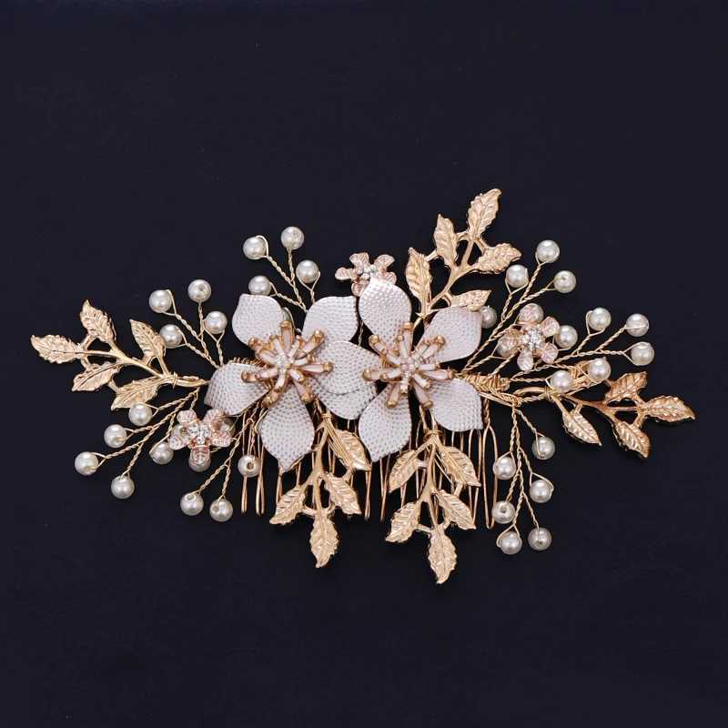 Fashion Wedding Hair Accessories Hair Comb Pearl Hair Bridal Flower Hair Comb Womens Headwear W241007