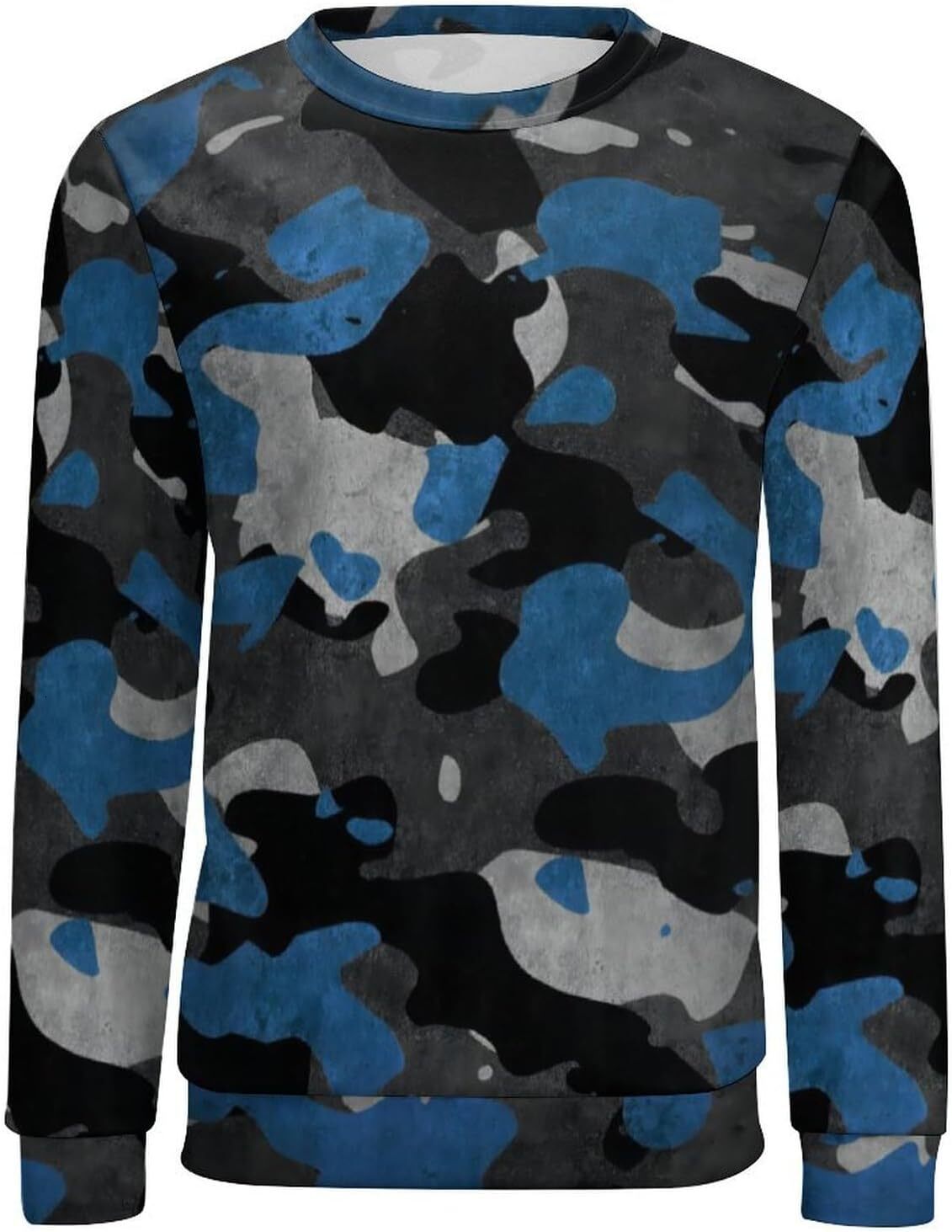 Long Sleeve Shirts for Men sweatshirt Men's Urban Streetwear Casual Camo Sweatshirt Fashion Sport Crew Neck Pullover Top T shirt Tee Streetwear C