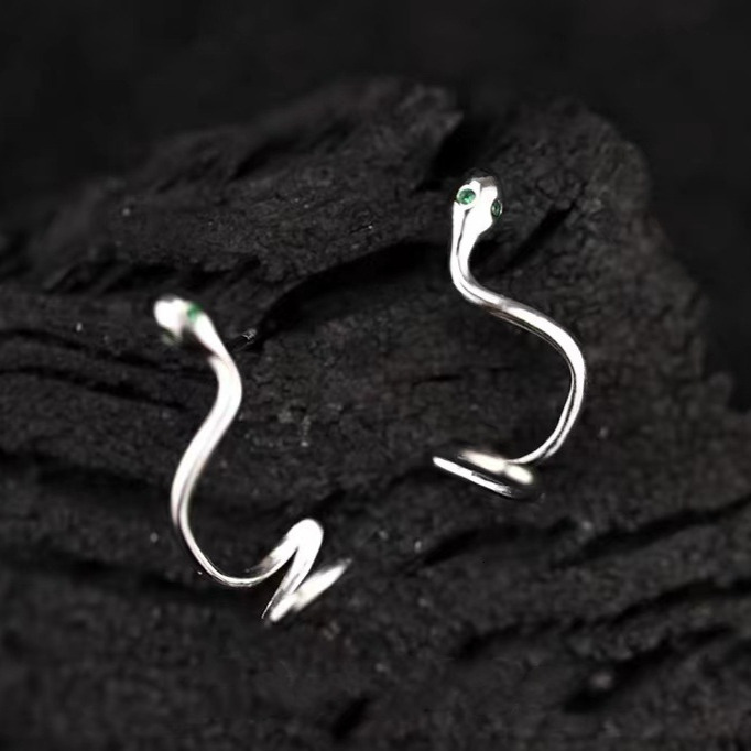 Pure sier needle snake shaped earrings for women, earrings, internet celebrity temperament, niche design, style new item