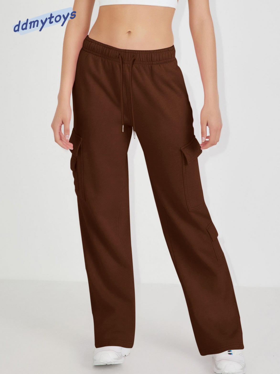 dongdumaoyi New long loose casual sports high waisted work pants slimming straight leg for women F1008#74