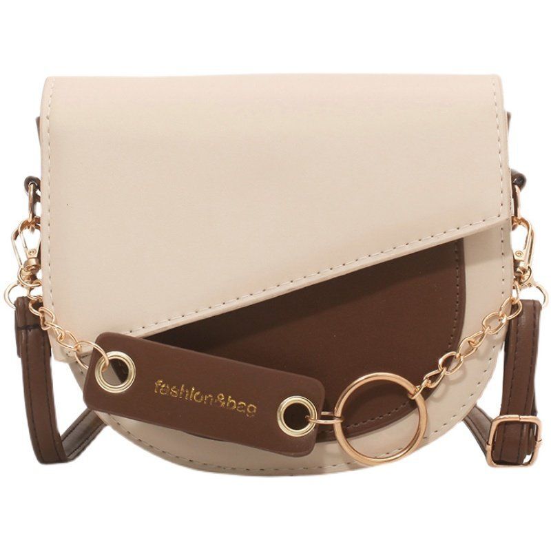 Multi functional Instagram Crossbody 2024 new designer bag fashion avant-garde contrasting color saddle women's shoulder bag
