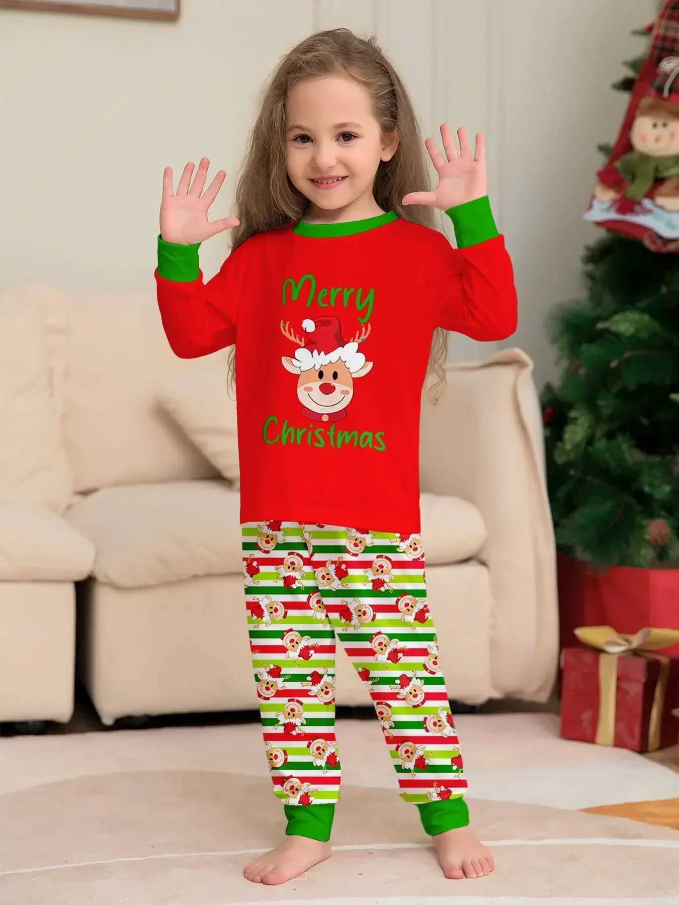 New 2024 Family Cute Cartoon Printed Pajama Set 2-piece Set Pajama Baby Dog Hoodie Home Clothing W241008