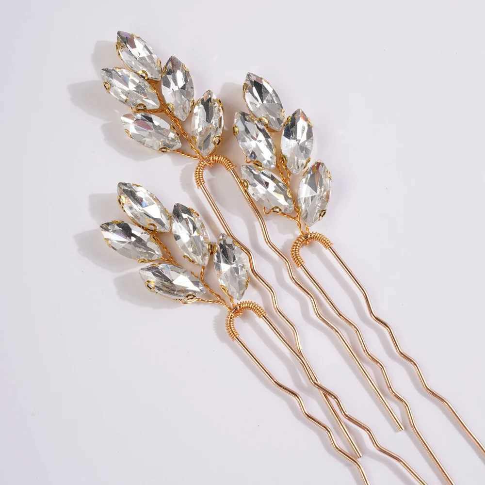 10 Colors Rhinestone Small Simple Bridal Hair Pin Silver Bridal Hair Piece Women and Girls Wedding Hair Accessories W241007