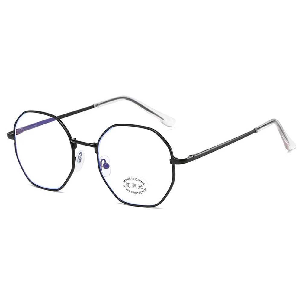 New Transparent Glasses Women Men Image Glasses Anti Blue Light Metal Frames Polygonal Eyewear Optical Spectacle Eyeglass GiftX241008