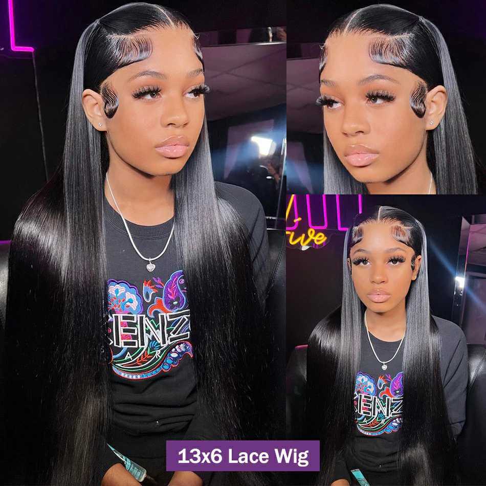 Straight Lace Front Wig 360 Full Lace Human Hair Wigs For Women 30 36 Inch 13x4 13X6 Bone Straight Transparent Lace Frontal WigXJ241008