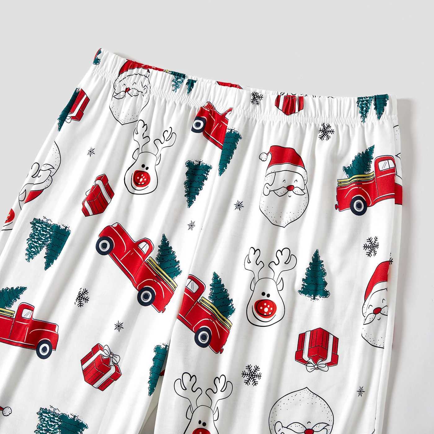 Christmas Trunk and Santa Print Family Matching Pajamas Sets (Flame Resistant)XJ241008