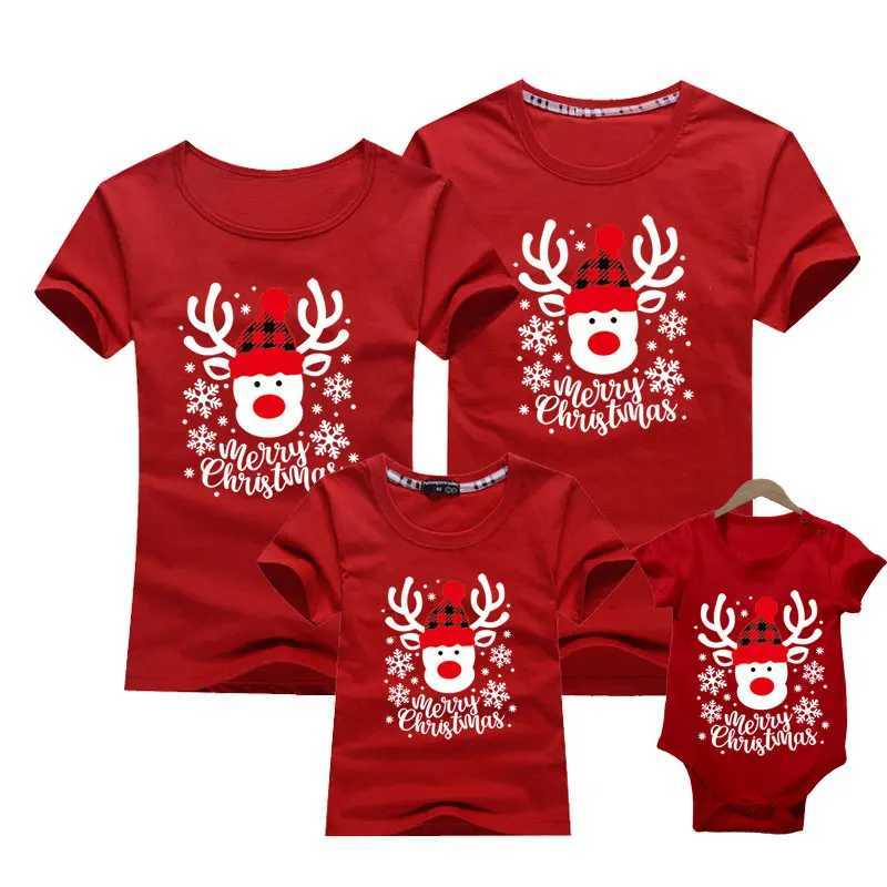 Father Mother Son Daughter Clothes New Year Girls Boys Mom Dad T-shirt Christmas Family Matching T-shirt Adult Childrens T-shirt W241008