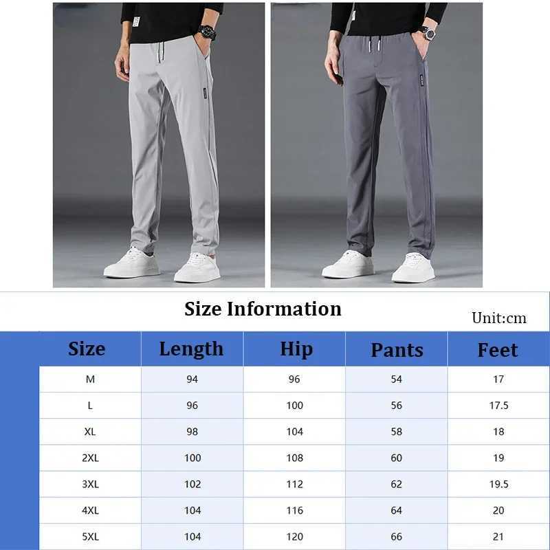 Quick drying Sports Pants Ice silk Breathable Sweat pants Wrinkle resistant Mens Summer Slim fit Straight Leg Casual joggingX241008