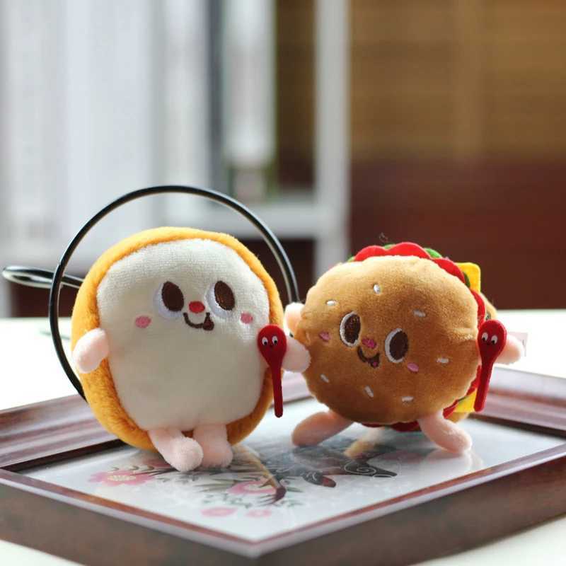 Hamburg Hot Dog Fries Bread Drumsticks Plush Pendant Keychain Creative Cartoon Bag Decoration Car Key Accessories For Girl GiftX241008
