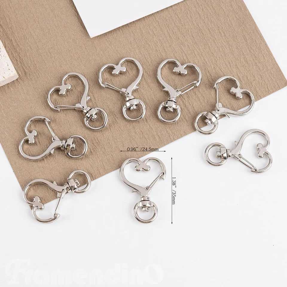 20PCS Keychain Clip Metal Spring Snap for DIY Keychain Hanging Buckle and Bag Accessories Creative Key Ring Heart Shape DesigX241008