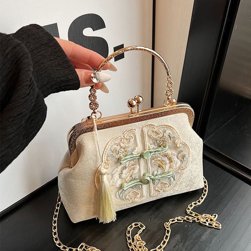 New Chinese style handbag for women 2024, with high appearance, gentle, young and beautiful. Handheld, single shoulder, crossbody, large capacity