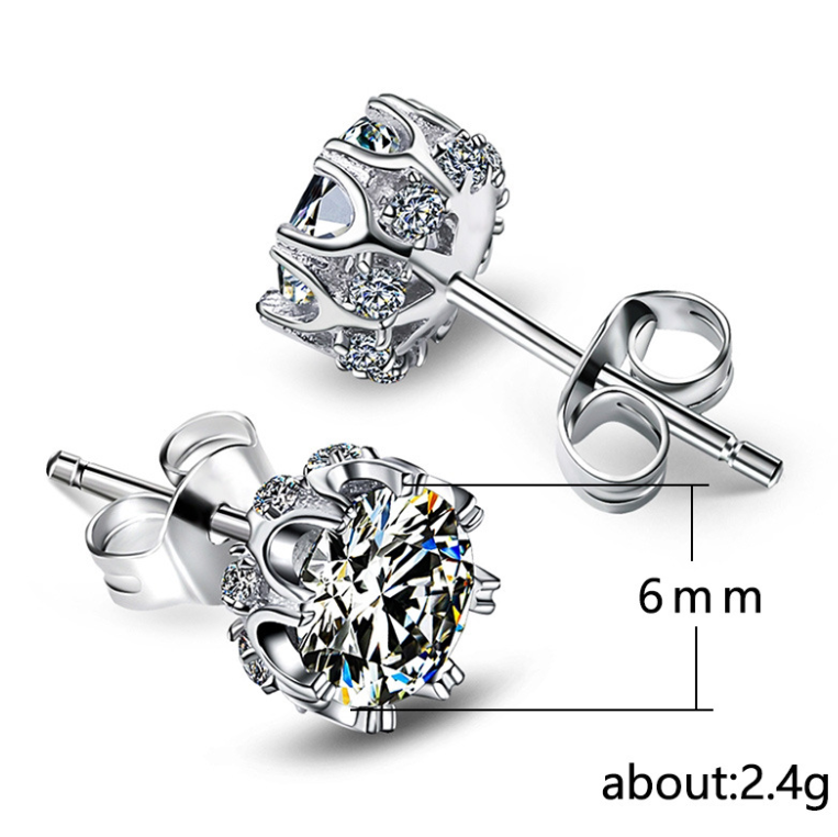 Top-Selg Stud Earrings: Simple Elegant Sterg Sier, 5A Cubic Zirconia, Perfect for Weddings & Parties