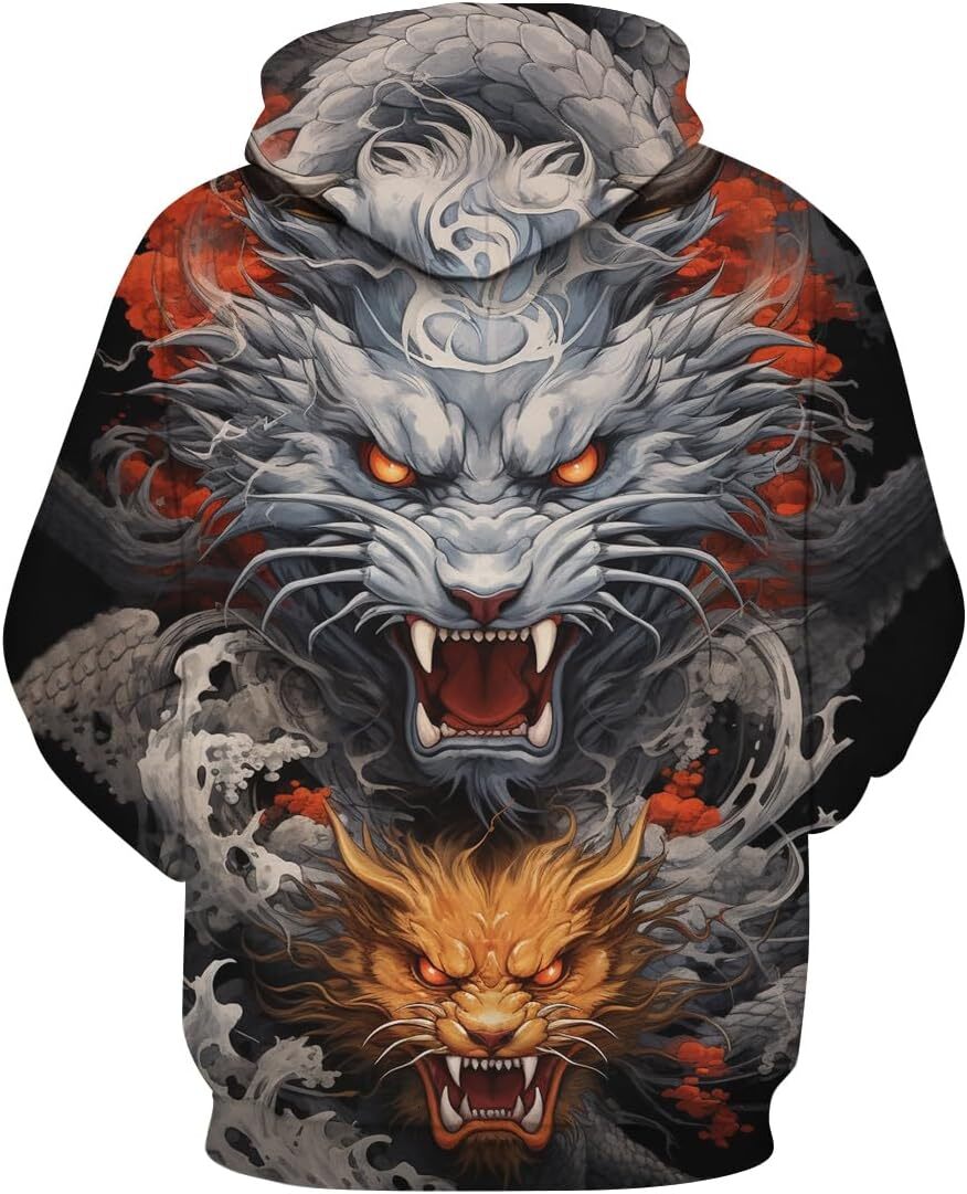 Hoodie for Mens Womens Psychedelic Tiger Hoodie Retro Printed Hooded Casual Long Sleeved Sweatshirt Hoodies For Men Graphic Hoodies sweatshirt comfort