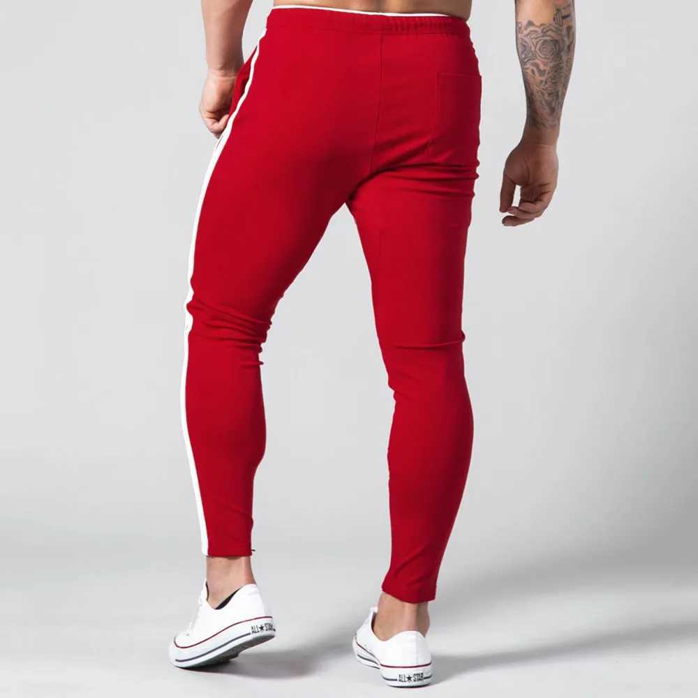 Red Joggers Workout Cotton Sportswear Trousers Autumn Male Gym Fitness Crossfit Trackpants Sweatpants Men Skinny Casual PantsX241008
