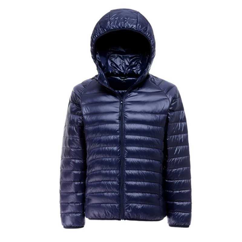 Spring and Autumn Fashion Boutique White Duck Down Solid Color Lightweight Mens Casual Hooded Down Jacket Male Down JacketXJ241008