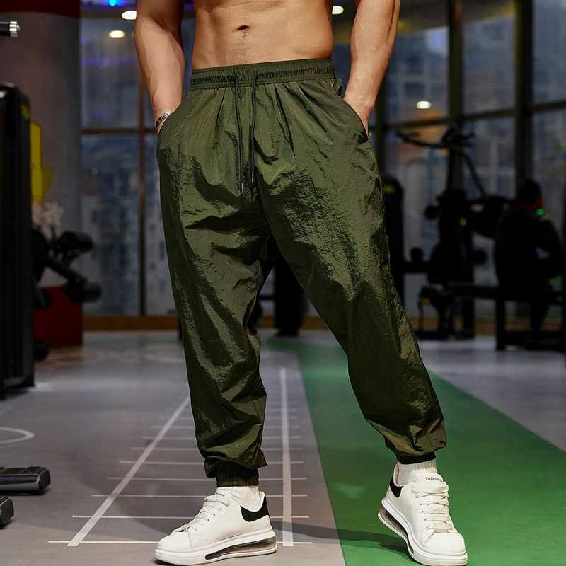 Summer Thin Running Pants Men Fitness Sports Gym Elastic Loose Quick dry Sweatpants Training Jogging Exercise Slim TrousersX241008