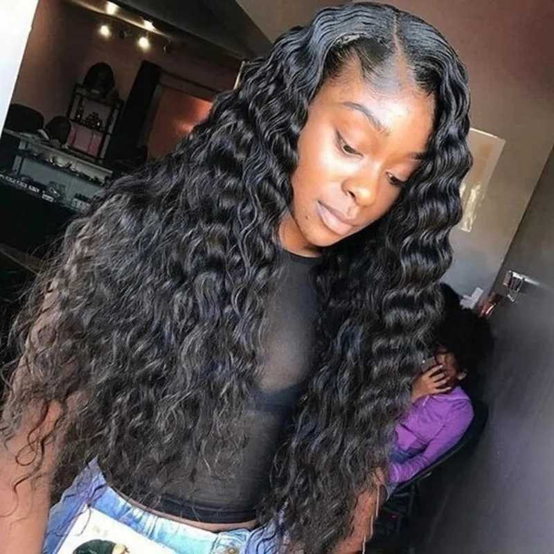 New wig for women African curls fashion in parting long curly hair corn perm synthetic high temperature silk wig head coverXJ241008