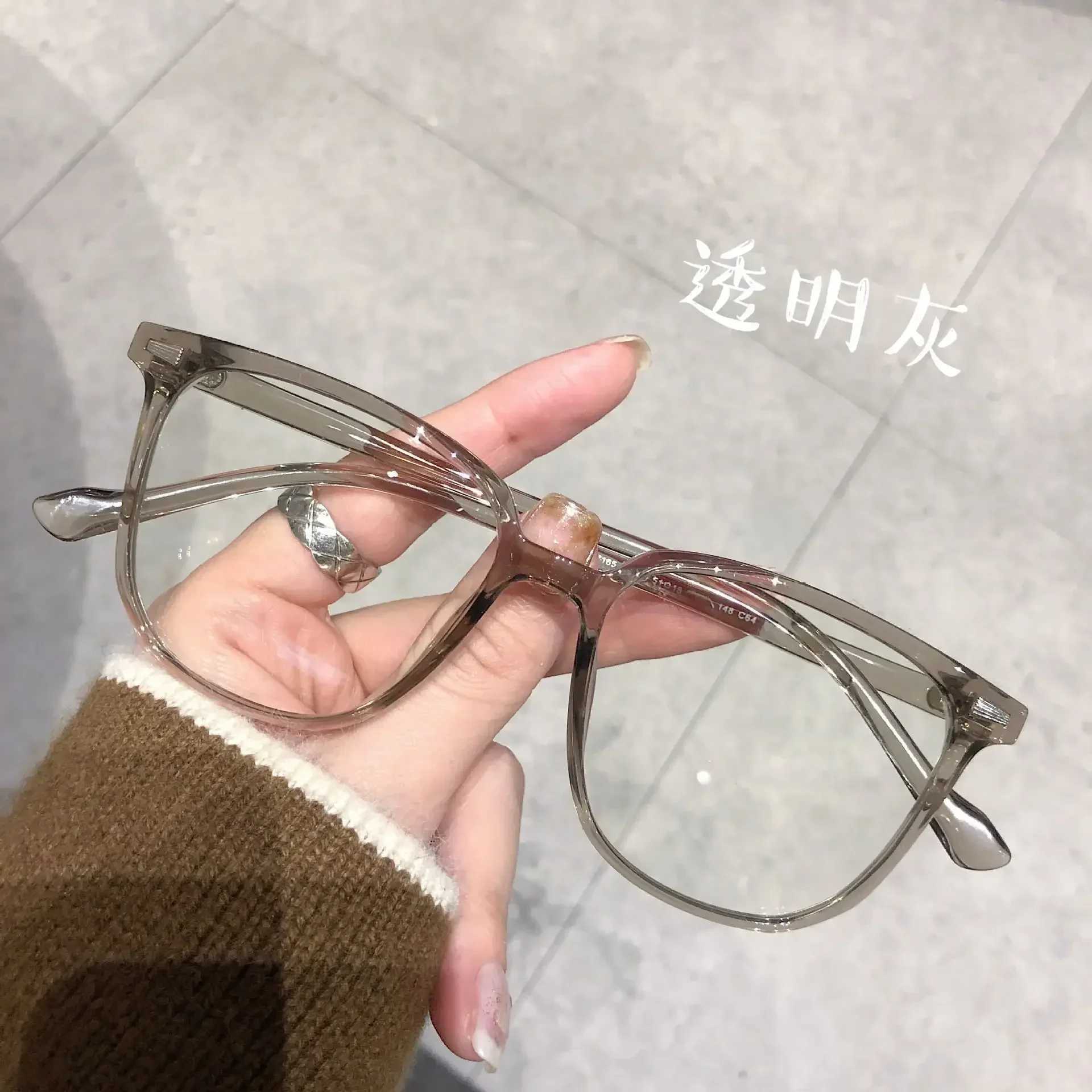 Large Square Frame Anti-Blue Light Glasses Fashion Retro Men Women Computer Gaming Eye Protection Classic Plain Glass SpectaclesX241008